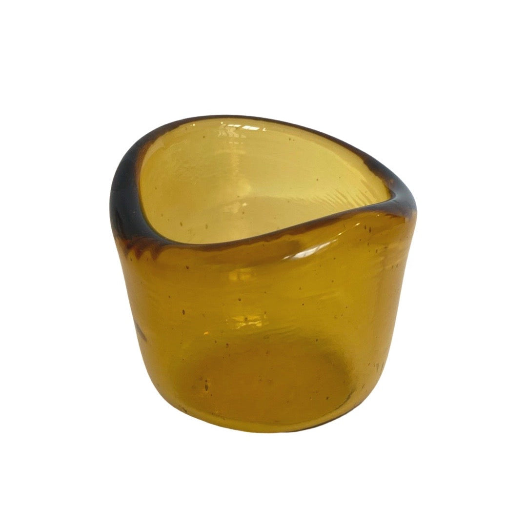 Glazen kaarsenhouder Amber
