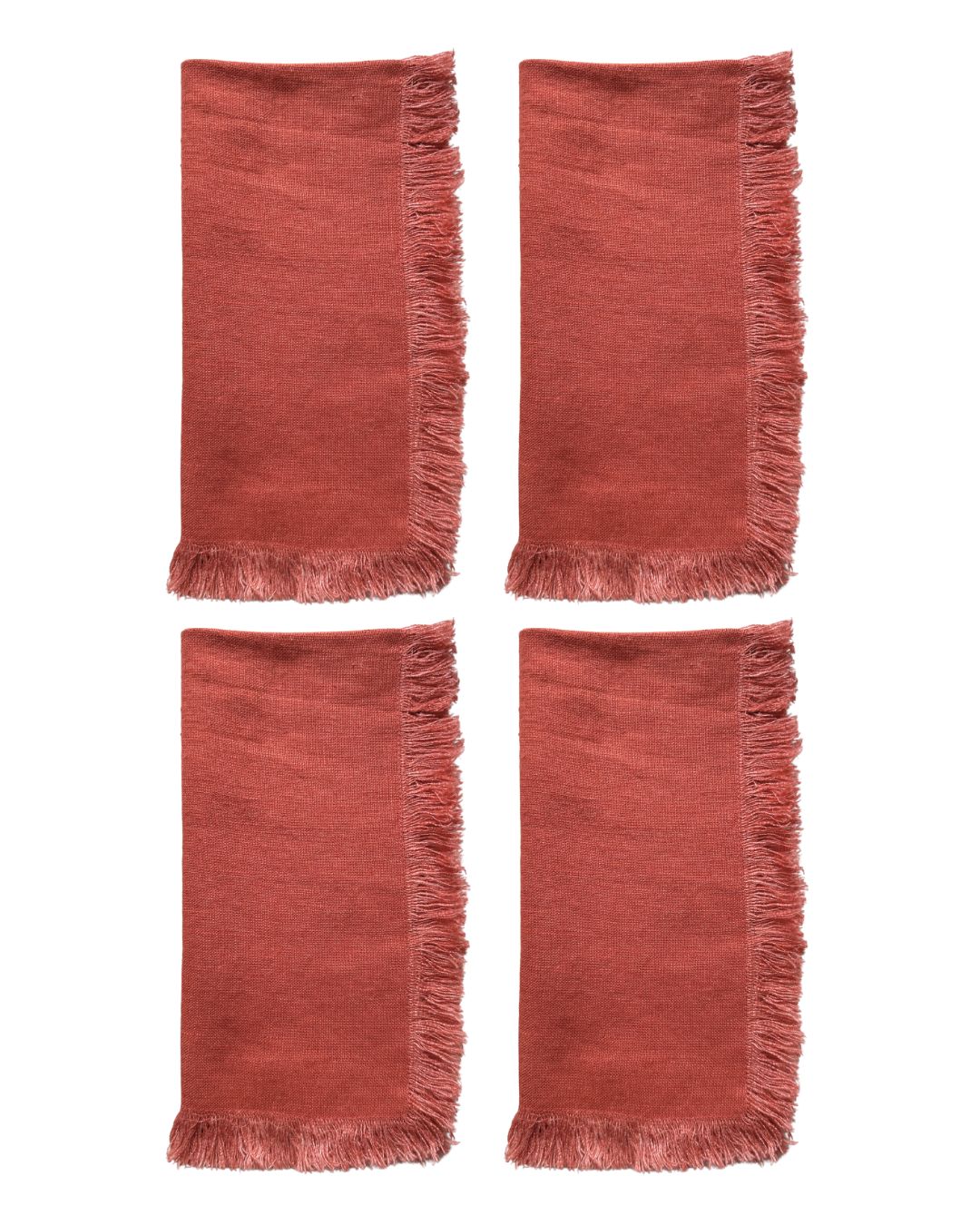 Set 4 linen napkins Brick