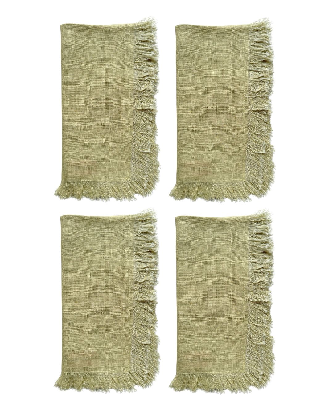 Set 4 linen napkins Sage green