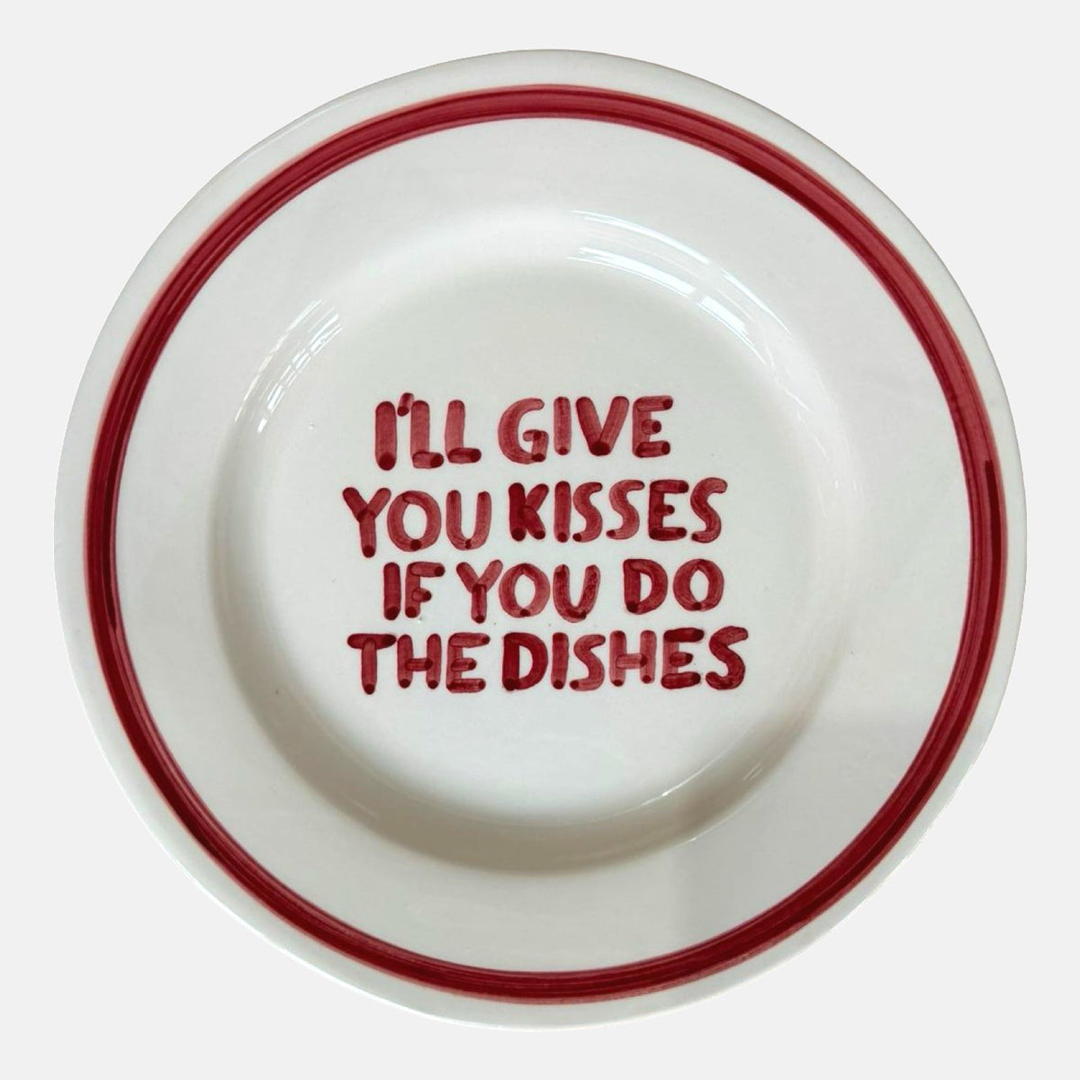 'I'll give you kisses if you do the dishes' plate