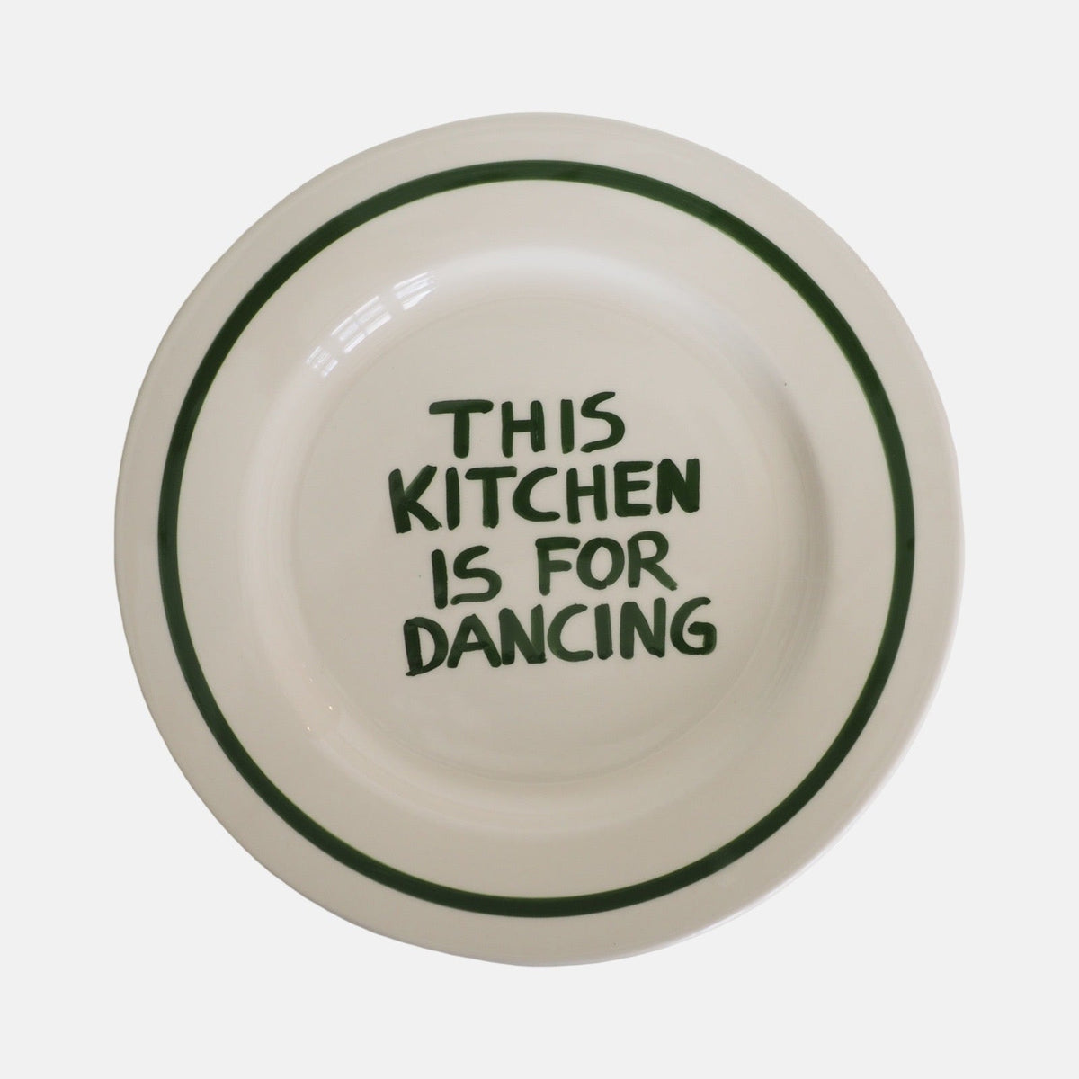 'This kitchen is for dancing' plate